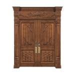 ODM Modern Entry Double Swing Wood Door HDF Interior Solid Wooden Doors