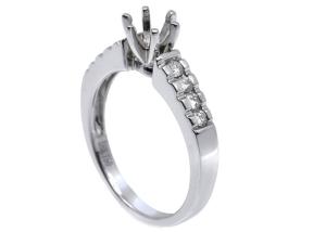 Quality 0.2ct 8pcs Semi Mount Diamond Ring 14K White Gold Material ODM for Gift wholesale