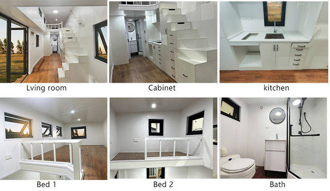 Modular Prefabricated Light Steel Structure Tiny House On Wheels Tiny Cabins For Sale