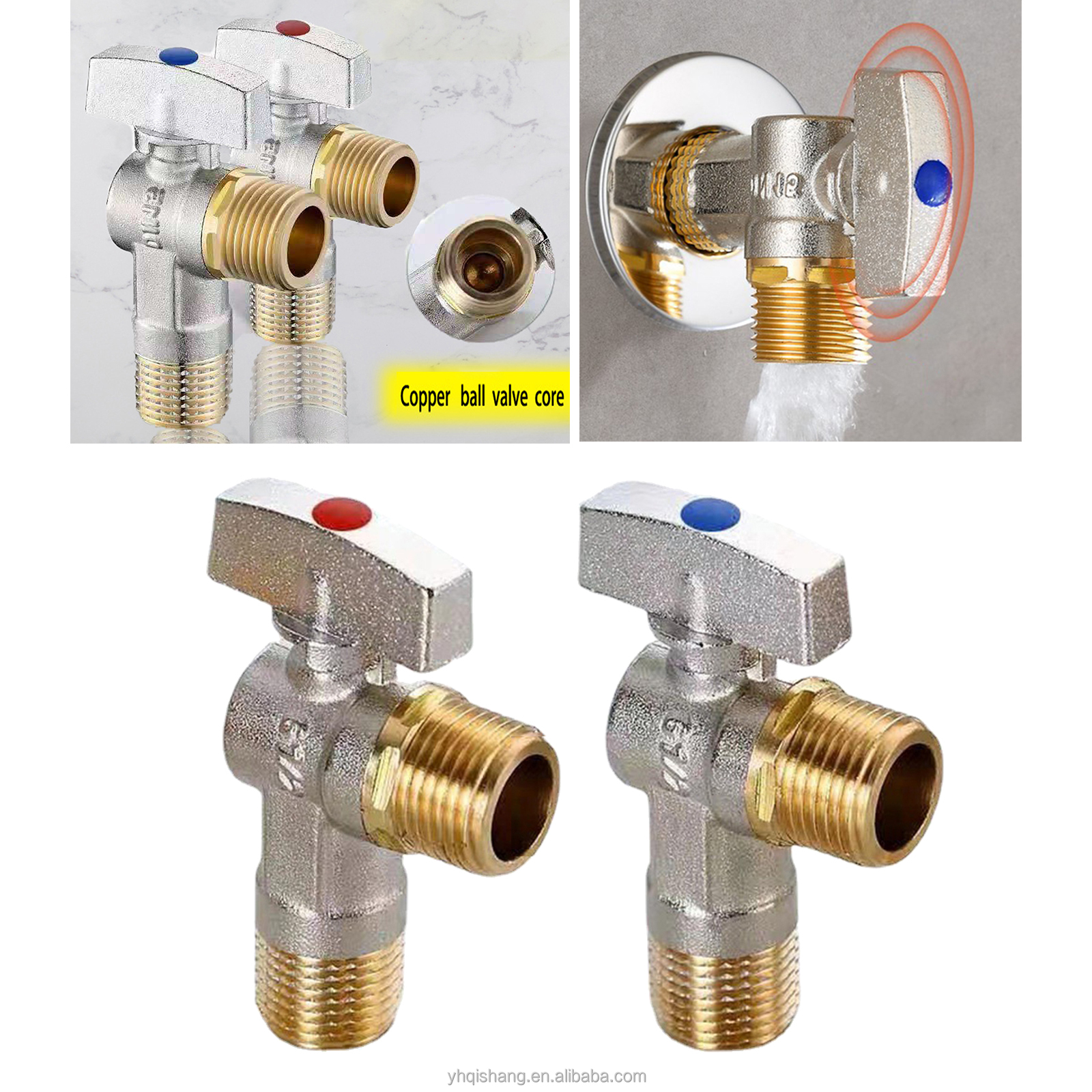 Safety DN20-NPT Plumbing Angle Valve Triangle Angle Valve 1/2inch
