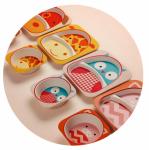 BIO-DEGRADABLE BAMBOO FIBER KIDS DINNERWARE, DISHWASHER SAFE, HEALTHY,