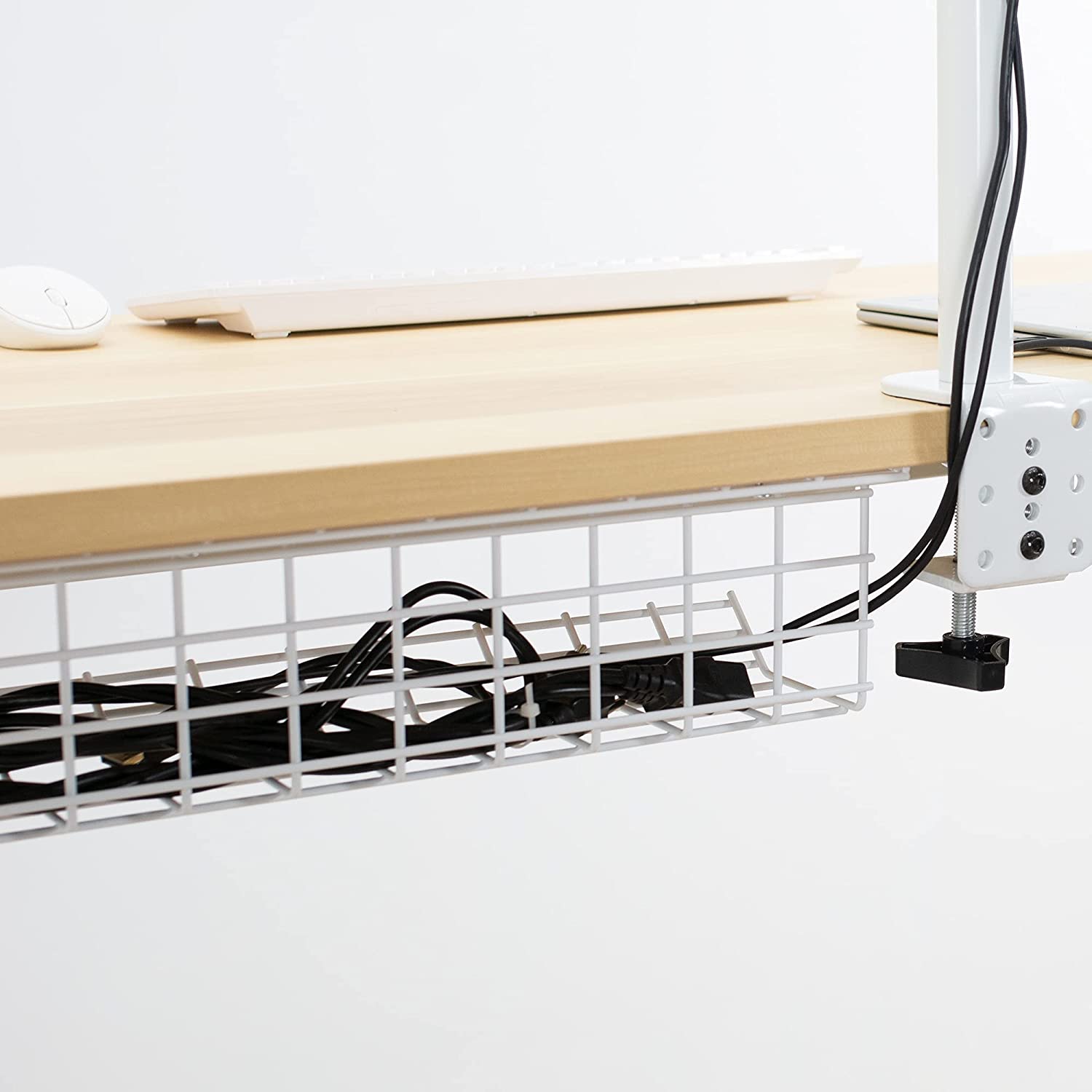Non-folding Rack for Office and Home Power Strip Holder and Cable Management Wire Rack