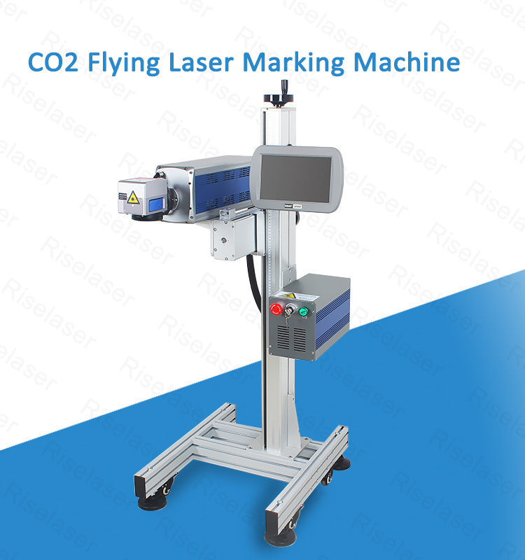 Permanent 30w Co2 Flying Laser Marking Machine For Plastic Paper Packaging Line