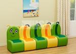 Kawaii Cute Caterpillar Shape Childrens Sofa Chair Couch 5 Seater For Kindergard