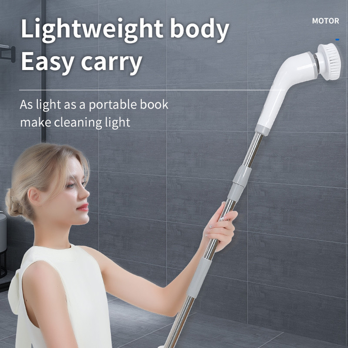 Telescopic Electric Spin Cleaner Brush Scrubber 2500mAh For Kitchen