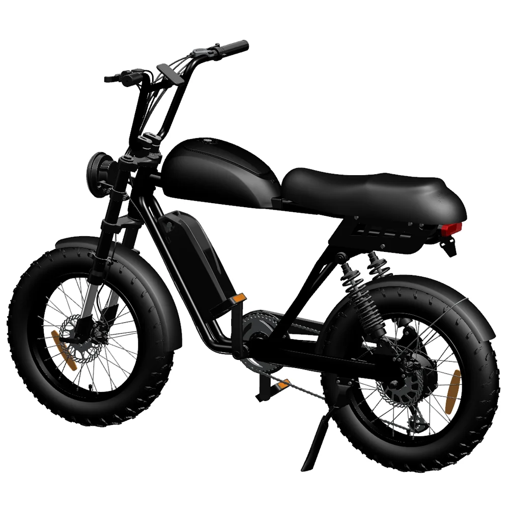 Rear Hub Motor 48V Electric Fat Tire Bike 20x4 Full Suspension Ebike For Adults
