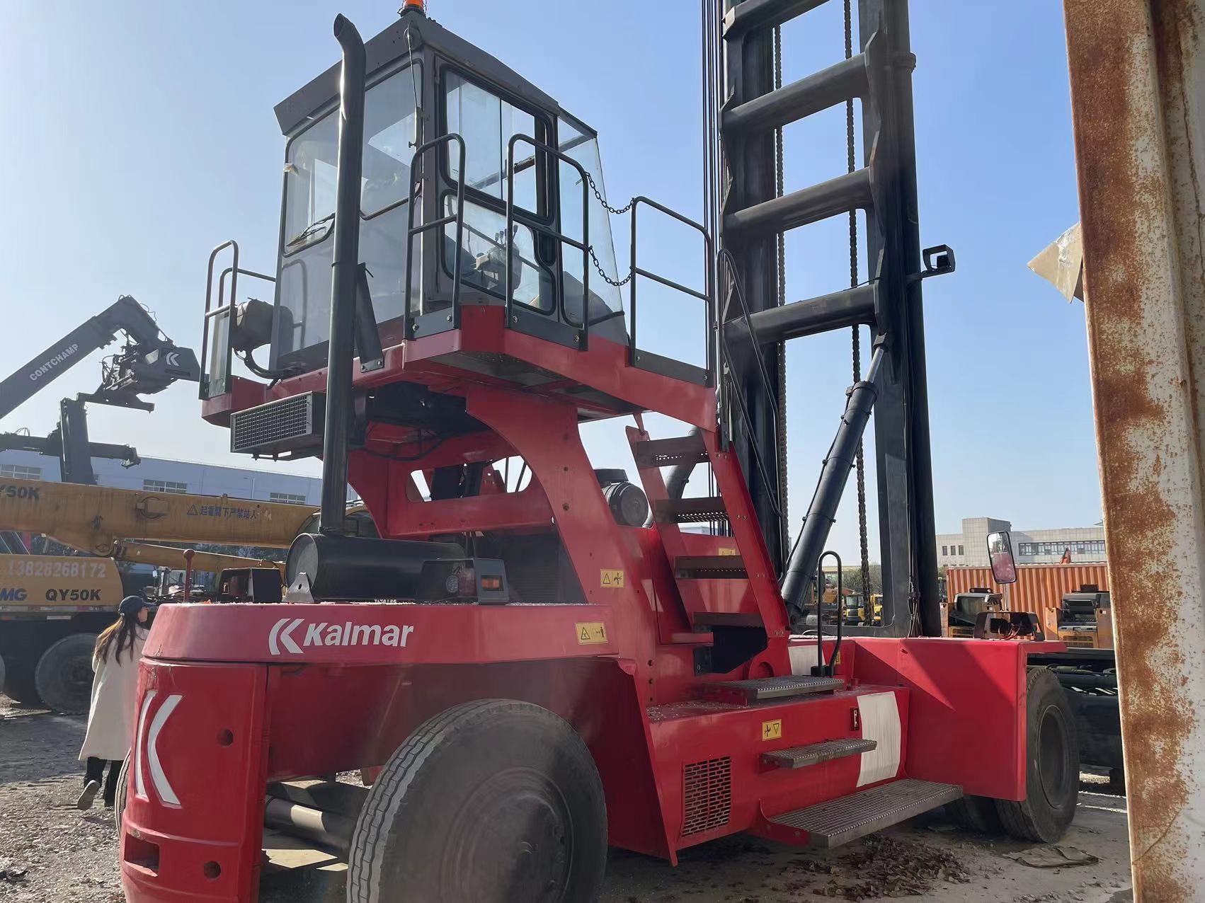 2018 Year Kalamr DCE80-45E7 Used Forklift Truck Fuel Efficiency High Speed