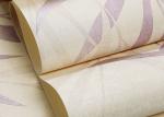 Asian Style Embossed White Wallpaper , Waterproof Leaf Pattern Wallpaper
