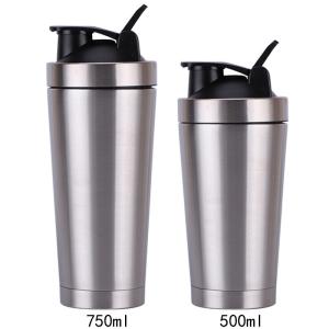 Quality 24oz 750ml Insulated Stainless Steel Shaker Bottle With Blenders Double Walled wholesale