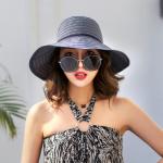 AK17592 fashion Wide brim sunny beach foldable summer straw hats for womens in