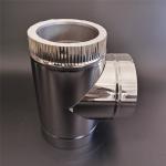 Twin Wall Stove Chimney Pipe 90 Degree Tee With Ceramic Fibers Insulation