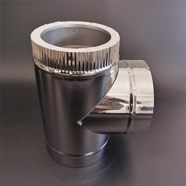 ISO9001 Double Wall Straight Length Stove Flue Pipe For Spigot Locking System