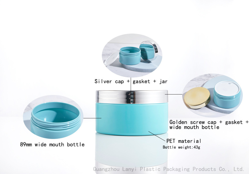 Blue Cylinder Body Milk Cream 200ml Plastic Cosmetic Jars