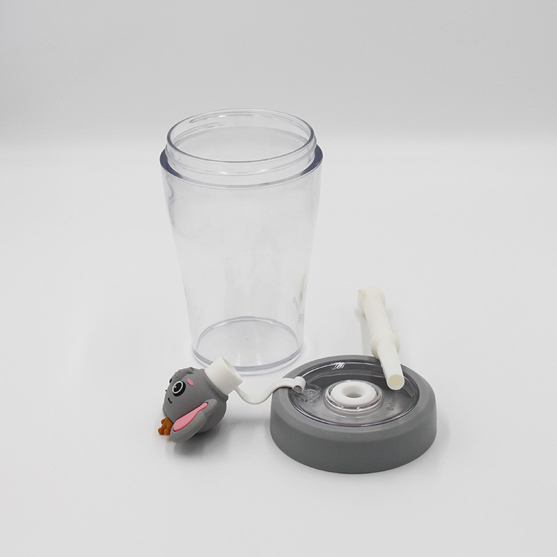 430ml Multiple Colors Plastic Protein Shaker Water Bottle With Straw