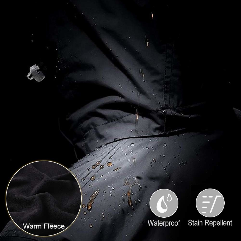 3 In 1 Waterproof Ski Jacket Black Color 100% Polyester Material For Rain Snow Hiking