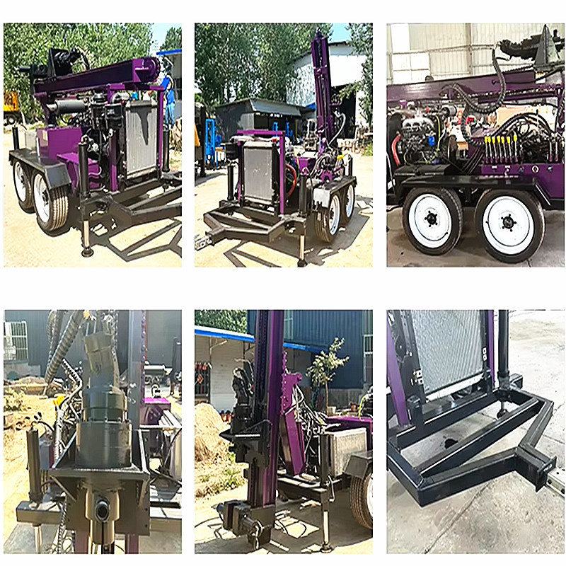 Water Well Drilling Machines Rotation Torque 3500 N.m Trailer Mounted Drilling Rig Small Water Well Drilling Rig