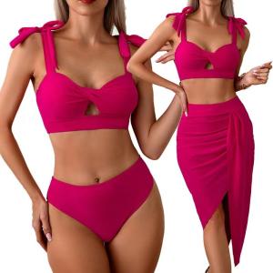 Quality Colorful Striped Bikini Set With Removable Padding For Beach Vacation Fun wholesale