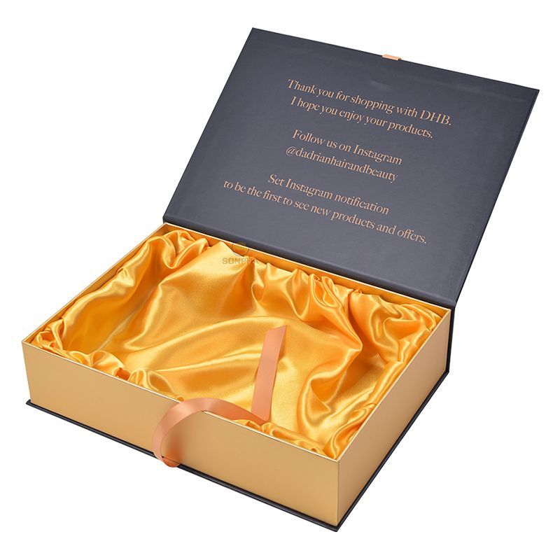 Wholesale Custom Folding Foldable Magnet Packaging Cardboard Box Rigid Gift Magnetic Packing Boxes for Human Hair Extension Wig Accessories