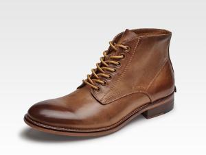 Quality Autumn Winter Mens Leather Dress Boots High Top Leather Boots Cotton - Padded With Plush wholesale