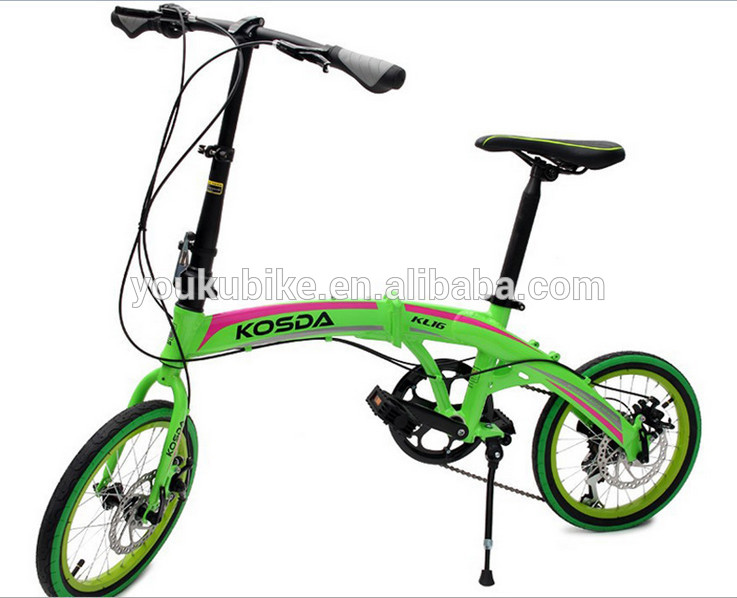 Aluminum Alloy Ladies Disc Brake 16 Inch Folding Bike