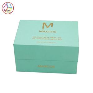 Quality Personalized Perfume Beauty Box Green Color Rectangle Shape Coated Paper wholesale