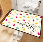 Cartoon Rabbit and Flower Carpets for entry-Exit door， Children Playroom Rug