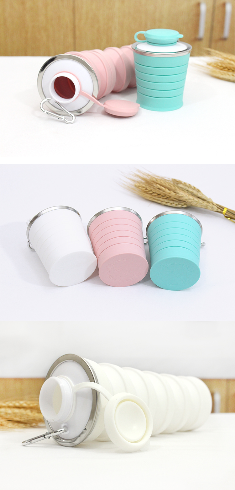 OEM ODM Available 500ML Silicone Foldable Water Bottle