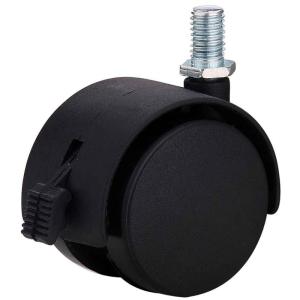 Quality 50mm threaded stem double wheel furniture castors wholesale