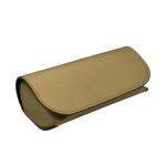 Embossing Custom Gold Pu 16.7cm Hard Leather Glasses Case
