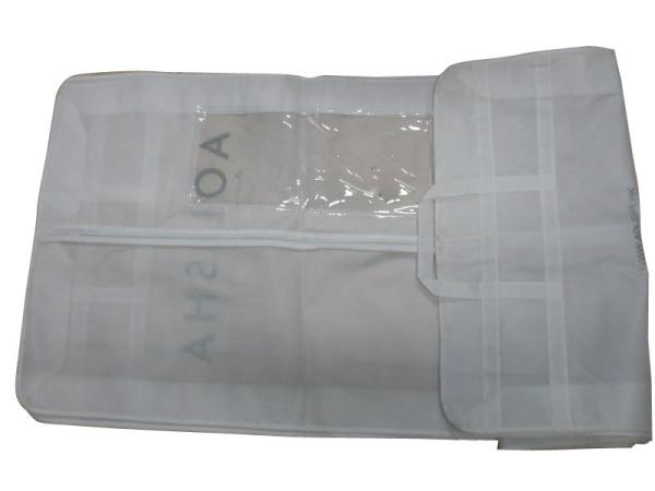 Promotional Aolisha Unwoven Fabric White Zippered Garment Suit Bag For Dress