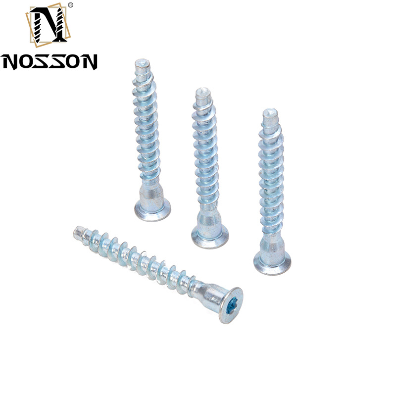 Yellow/White Zinc Plated M7X50 Furniture Screw for Wooden Furniture Euro Grade 4.8/8.8/10.9/12.9 Drilling Tapping Screw