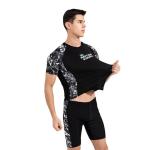 Sports 2 Piece Mens Swimsuit Skin Friendly Printing Stitching Two Piece Swimsuit