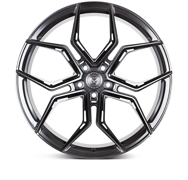 Silver Black Face Audi Forged Wheels Polish Aluminum Scissor Shape 22x9.5