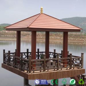 Quality Customized WPC Gazebo UV Resistant Outdoor Wood Gazebo Brown Color wholesale