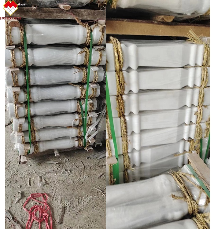 FOB/CNF Delivery Terms White Marble Handrail Porch Balcony Railing Balustrade for Villa