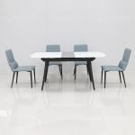 1.3CBM SS Steel Furniture White Sintered Stone Surface For 6 Person