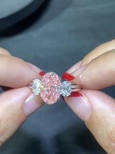 Quality 3.52ct Lab Diamond Jewelry Oval Pink Diamond Ring 10 Mohs wholesale
