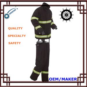 Quality Navy Blue Fireman Suit PTEF Coated Fabrics 450N Tensile Strength 3Kg wholesale