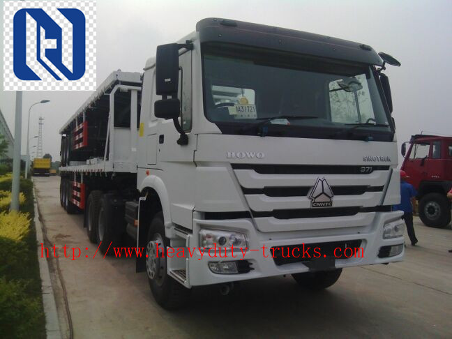 SINOTRUK HOHAN 8X4 Heavy Cargo Truck in White , 50 Ton Load Capacity