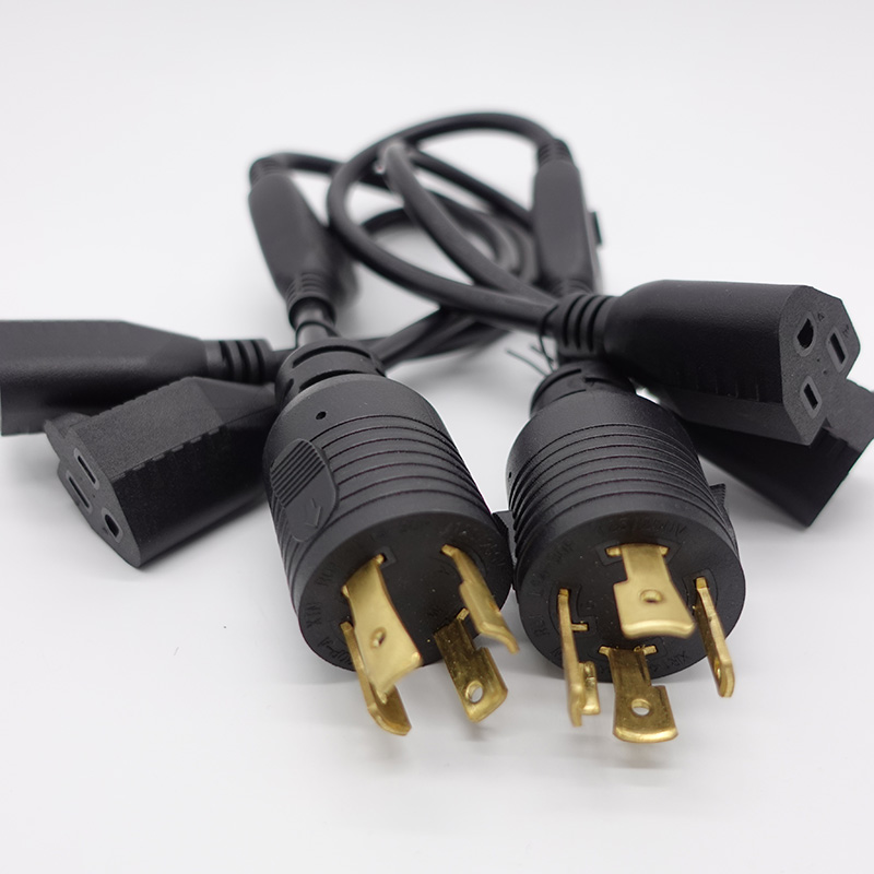 OEM L14-30 Generator Nema L16-20p to 5-15R Y Splitter Cable with and Twist-lock Plug