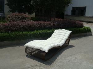Quality Outdoor Garden Rattan Sun Lounger , Comfortable Lounge Chair wholesale