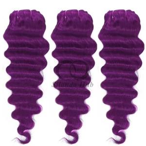 Quality Purple Loose Deep Wave Remy Human Hair Bundles Sew In Weave Bundles Brazilian Bundle Deals wholesale