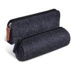 Dark Gray Felt Zipper Pencil Bag For Middle Schoolers Multi Use High Strength