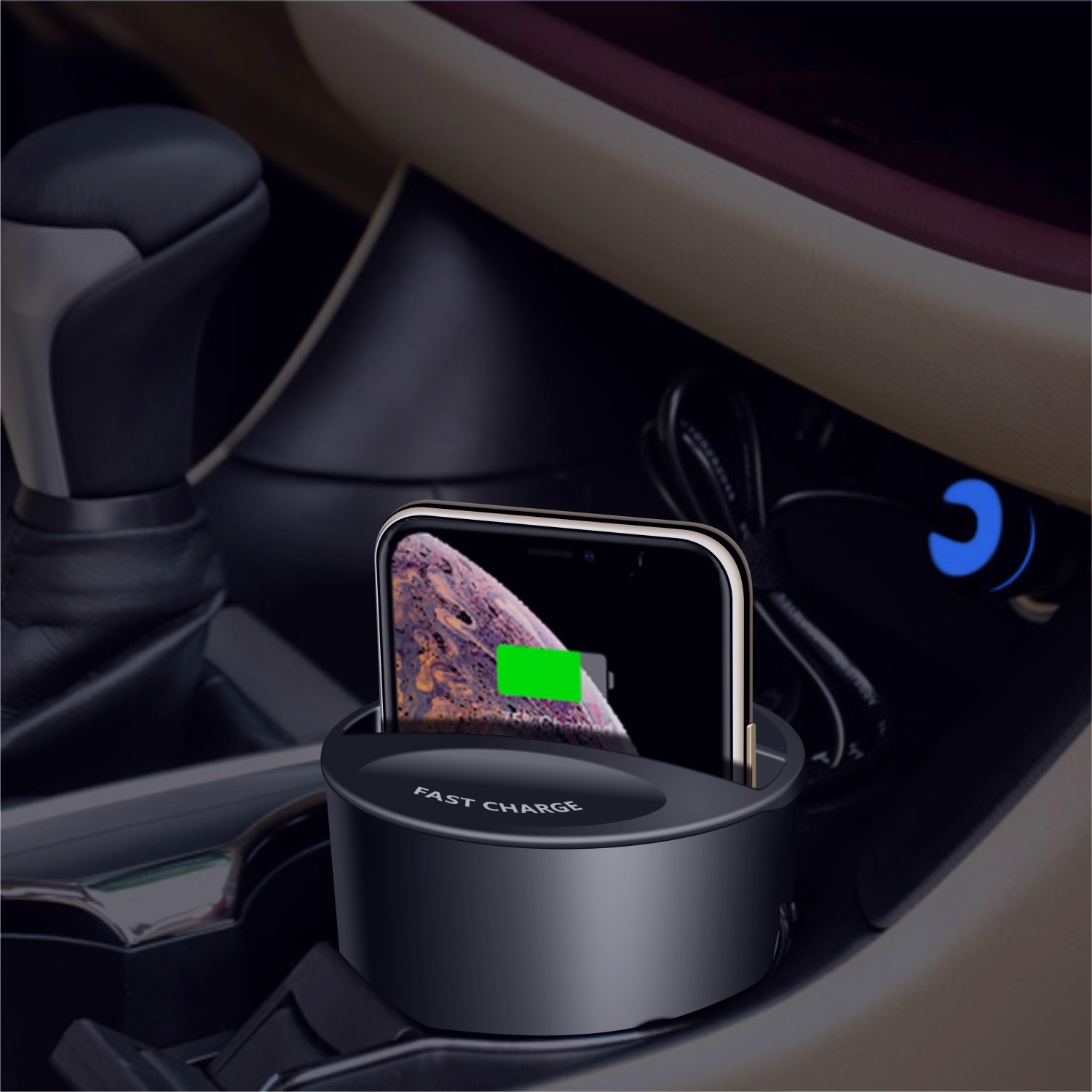 DC 12V/2A Fast Charge Car Use Wireless Charging Pad with Package Contents