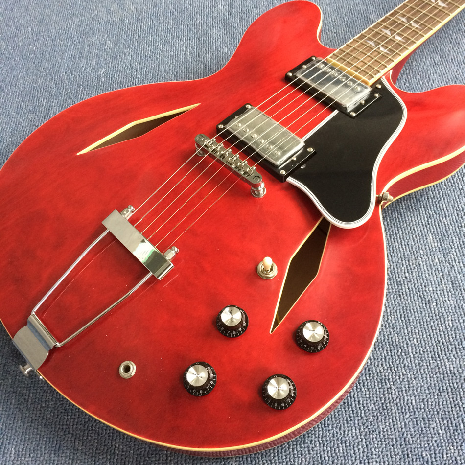 Hollow body jazz electric guitar, rosewood fingerboard mahogany body neck