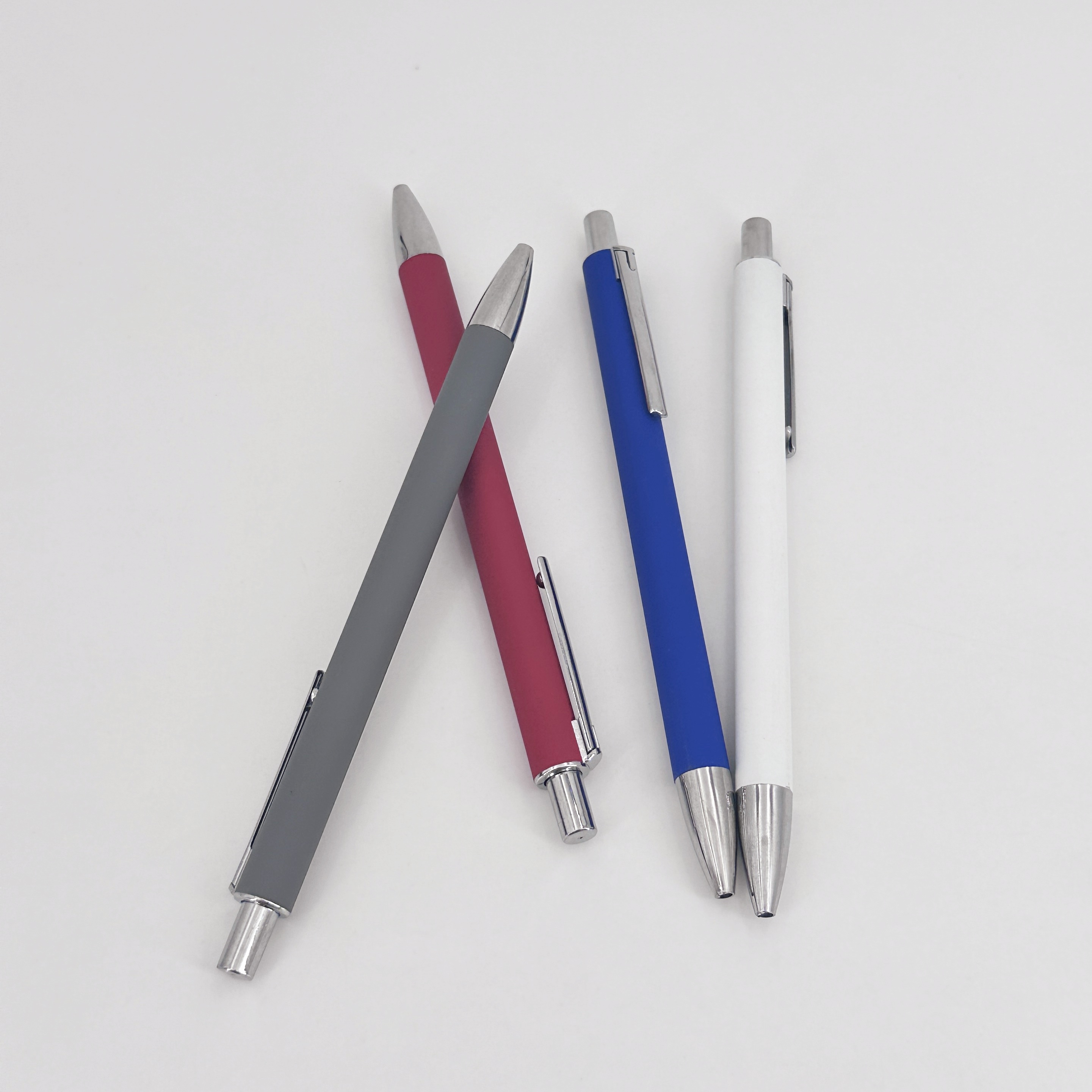 Aluminum Barrel Soft Coating Soft Touch Press Ballpoint Pen School Stationary