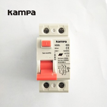 Kampa Hot-Sale Nb8l 16A 40A 63A 30mA rccb earth leakage circuit breaker