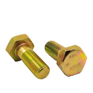 Quality Yellow Zinc Trivalent Chromium C1045 A325 Structural Hex Bolt Cold Forged wholesale