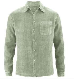 Quality Blank Hemp Long Sleeve Shirts , Mens Slim Fit Casual Shirts Turn Down Collar wholesale