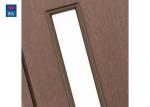 Classic Black Walnut Veneer Fireproof Wooden Glass Door